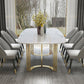 Glam Style Stone Table Dining Rectangle Table with Metal Legs for Home Use Clearhalo 'Dining Tables & Seating' 'Dining Tables' 'dining_table' 'furn' 'furn_dining_table' 'Furniture' 'Kitchen & Dining Furniture' 1200x1200_7b921b46-0445-4954-a113-172173749392