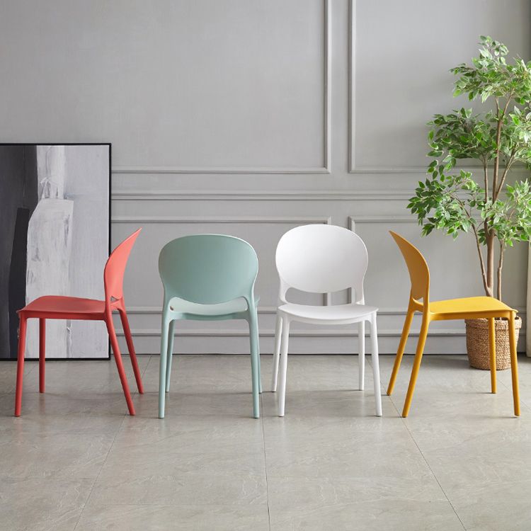 Scandinavian Armless Dining Chairs Plastic Indoor Stackable Open Back Side Chair Clearhalo ' kitchen&dining_furn' 'Dining Chairs' 'Dining Tables & Seating' 'dining_chair' 'furn' 'furn_dining_chair' 'Furniture' 'furniture_dining_chair' 'Kitchen & Dining Furniture' 'kitchen' 1200x1200_7b9244fa-fcb7-4ed8-a345-b4d008b727ea