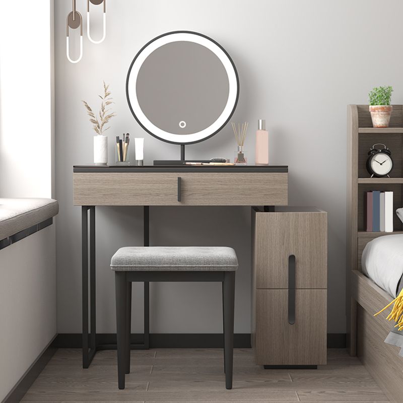 3-Drawer-Gla-Waschtisch mit Stuhlglam 26,4 "W-Schminktisch