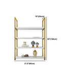 Libreria di libreria industriale a muro di scaffale in legno rettangolo