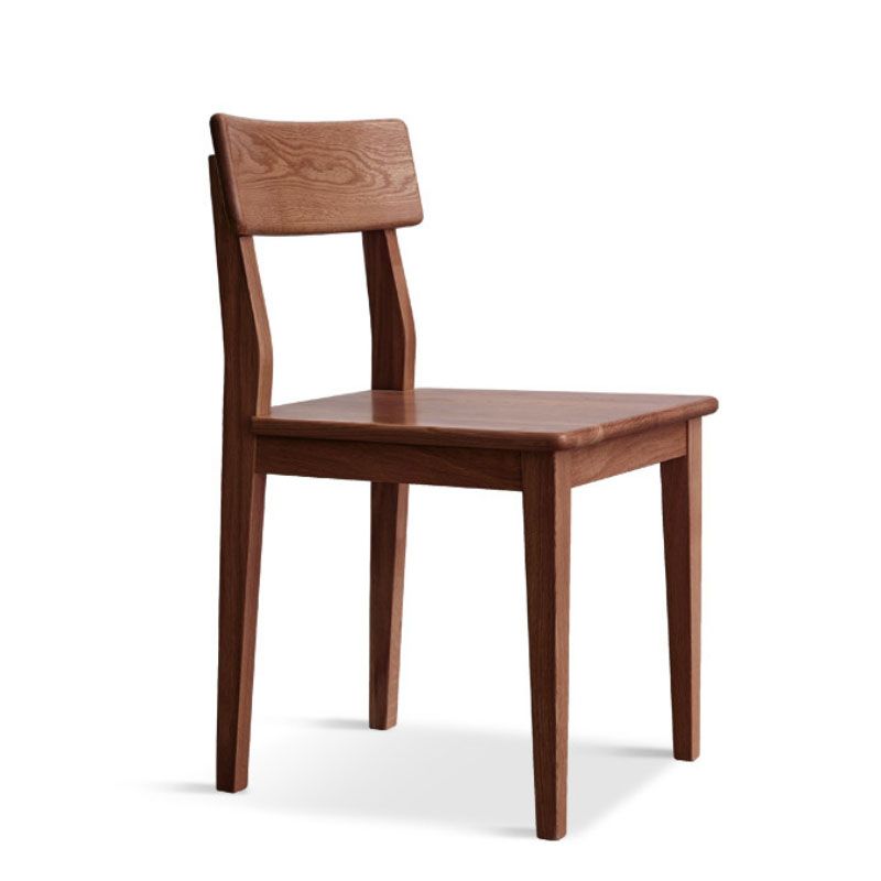 Eiken vaste houten eetkamerstoel eigentijdse keukenarmloze stoel