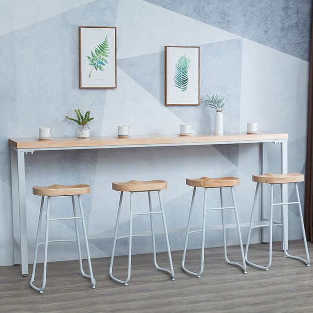 Set tavolo da bar moderno Set da bistrot rettangolare in legno massello di pino da 1/2/5 pezzi