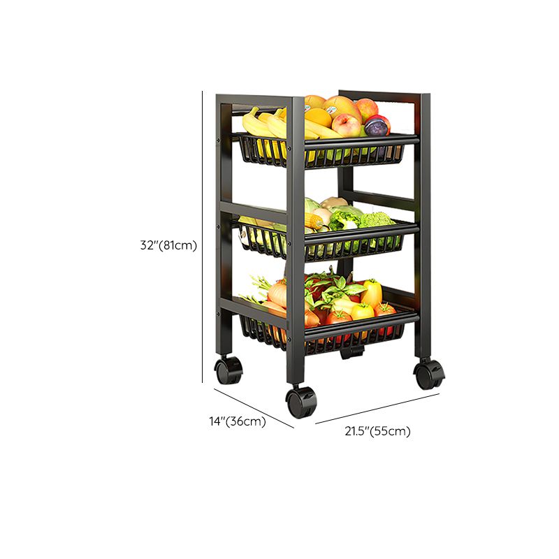 Metal Modern Prep Table Open Storage Home Dining with Basket Prep Table Clearhalo 'furn' 'furn_kitchen_islands_carts' 'Furniture' 'Kitchen & Dining Furniture' 'Kitchen Islands & Carts' 'kitchen_islands_carts' 1200x1200_7b96560a-7f3e-4100-8bb2-557eadedc7e6