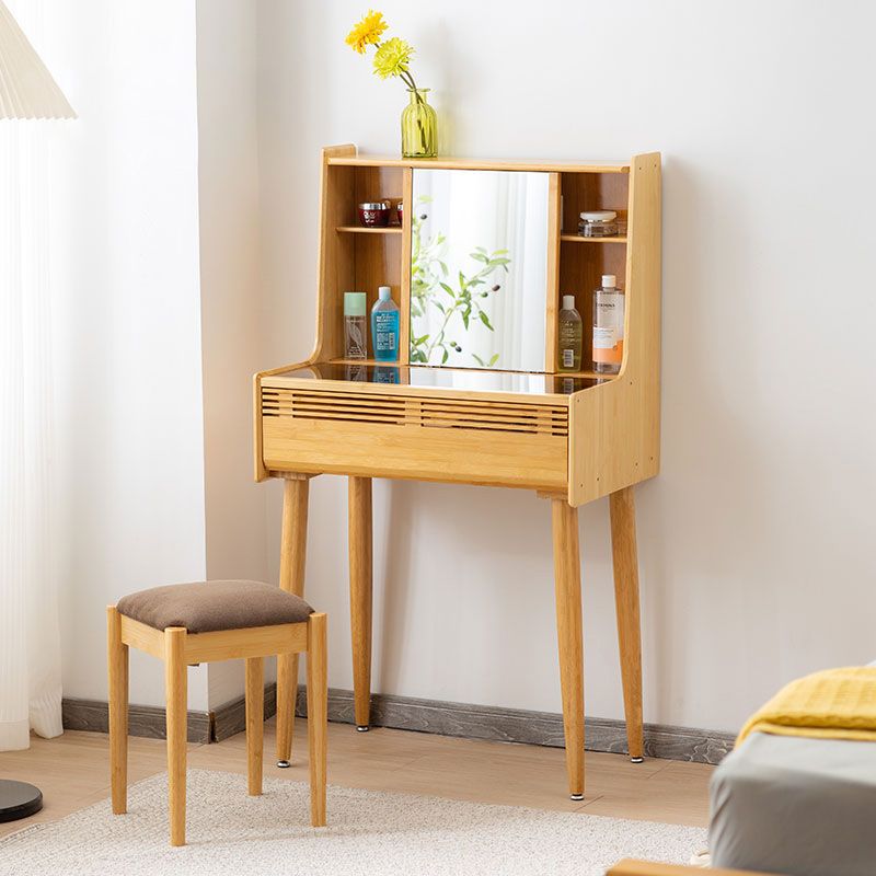 Modern Drawer Dressing Table Solid Wood Dresser Mirrored Vanity in Brone Clearhalo 'Bedroom Furniture' 'furn' 'furn_makeup_vanities' 'Furniture' 'Makeup Vanities' 'makeup_vanities' 1200x1200_7b97df30-ce83-4361-97b9-32caa9af979b