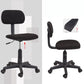 Armless Upholstered Office Chair Low Back Adjustable Seat Height Desk Chair