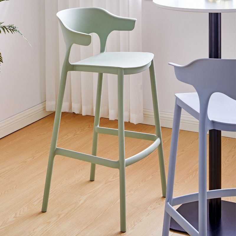Scandinavian Plastic Barstool Low Back Counter Stool Footrest Furniture Clearhalo 'Bar Furniture' 'Bar Stools' 'bar_stools' 'furn' 'furn_bar_stools' 'Furniture' 'Kitchen & Dining Furniture' 1200x1200_7b9af4a2-a181-4b1c-a0e6-ff924373cbb3