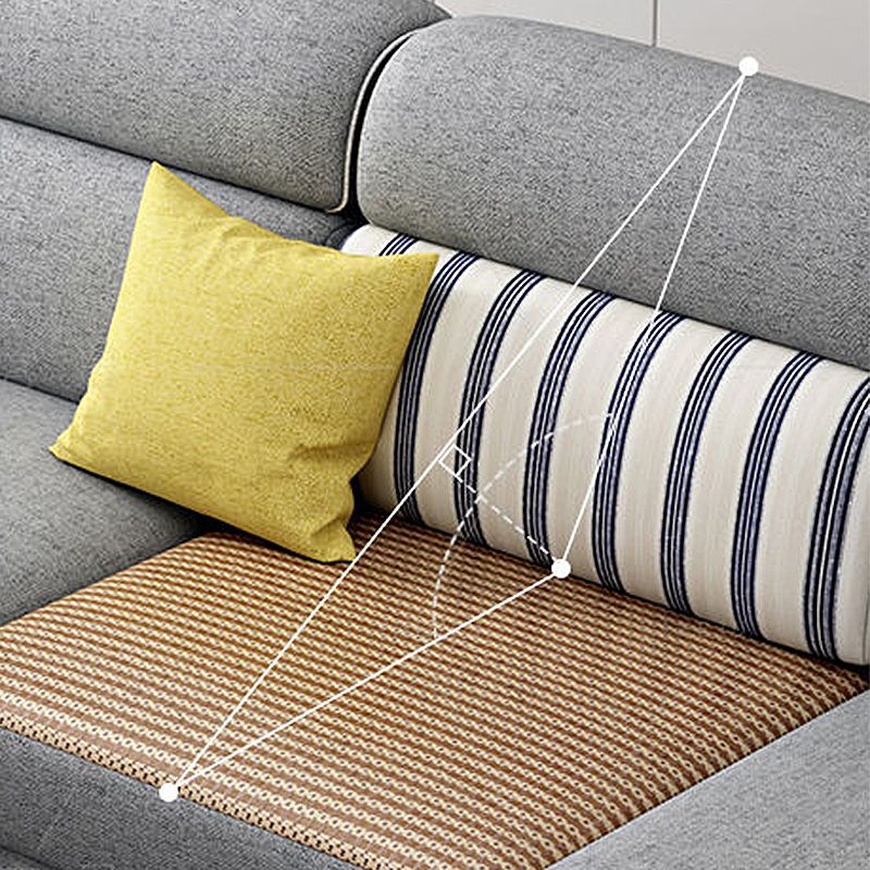 Contemporary Reversible L-Shape Grey Pillow Top Arm Sectional with High Back