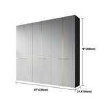 Kleiderschrank im zeitgenössischen Stil grau Farbe Holzgarderobe Schrank mit Regalen