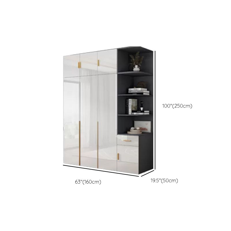 Engineered Wood Armoire Modern White Wardrobe Closet with Garment Rod Clearhalo 'Armoires & Wardrobes' 'armoires_wardrobes' 'Bedroom Furniture' 'furn' 'furn_armoires_wardrobes' 'Furniture' 1200x1200_7ba2bb27-1e3d-45bb-9c7b-2c656911bc68
