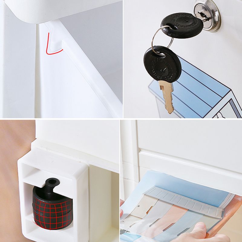 Eigentijdse garderobe witte kleur plastic garderobe kast met laden