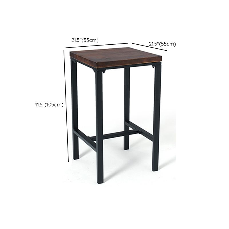 Square Counter Wine Table Solid Wood Industrial Cocktail Bar Table Clearhalo 'Bar Furniture' 'Bar Tables' 'bar_tables' 'furn' 'furn_bar_tables' 'Furniture' 'Kitchen & Dining Furniture' 1200x1200_7ba3522c-cb45-46e3-9b1b-6c56e326d391