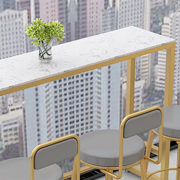 Tabouret de bar en marbre faux et jeu de table 1/4 pièces