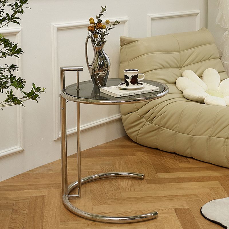 Mesa lateral metálica C de Metálica Tabla de vidrio de vidrio contemporáneo