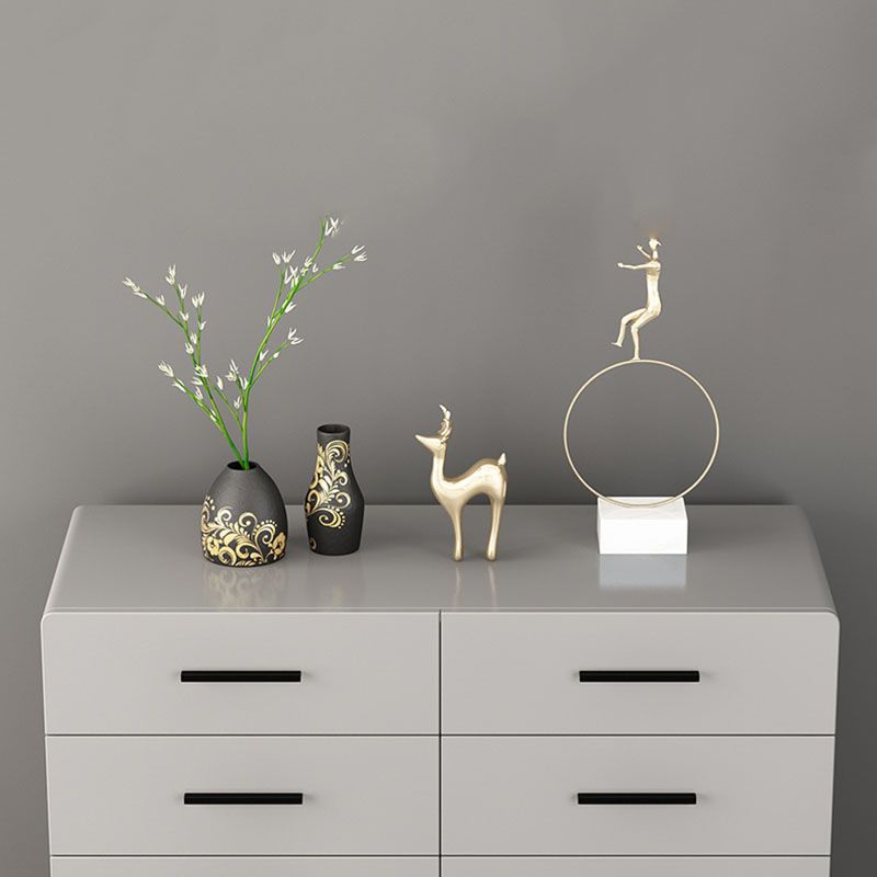 Eigentijdse slaapkamerkist 16 "brede opbergkist in grijs met laden