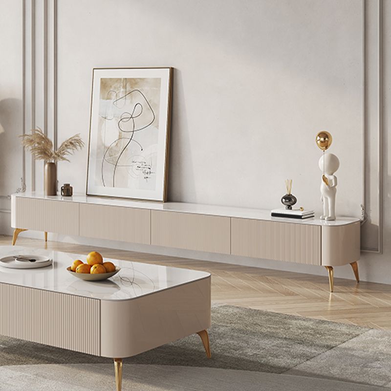 Stone TV Media Console Contemporary Stand Console with 4 Drawers Clearhalo 'furn' 'furn_tv_stands_entertainment_centers' 'Furniture' 'Living Room Furniture' 'TV Stands & Entertainment Centers' 'TV Stands & Media Storage Furniture' 'tv_stands_entertainment_centers' 1200x1200_7ba552b5-9ec8-4441-87ad-bb5ef121dd67