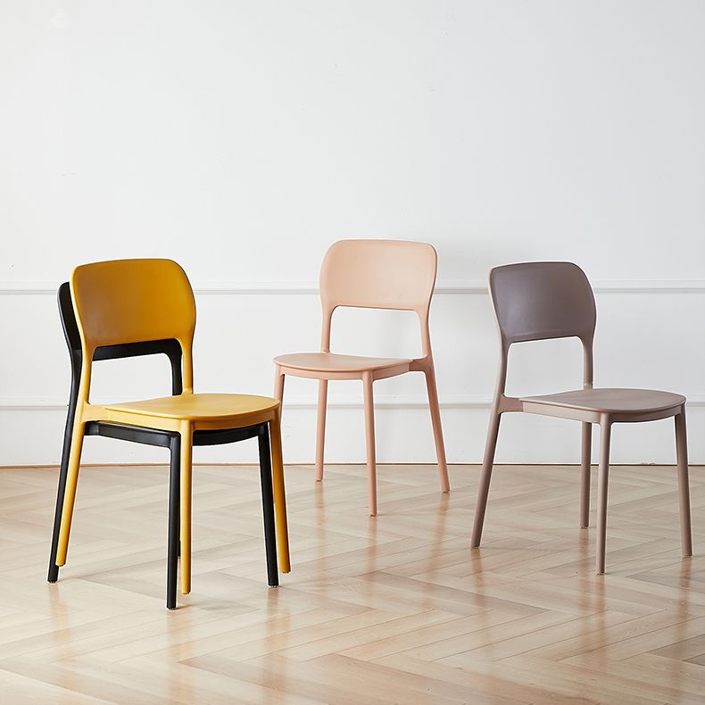 Scandinavian Plastic Stacking Dining Chairs Armless Open Back Chairs Clearhalo 'Dining Chairs' 'Dining Tables & Seating' 'dining_chair' 'furn' 'furn_dining_chair' 'Furniture' 'furniture_dining_chair' 'Kitchen & Dining Furniture' 1200x1200_7ba5b8c2-e0eb-4b86-bdf1-55dc400a05cf