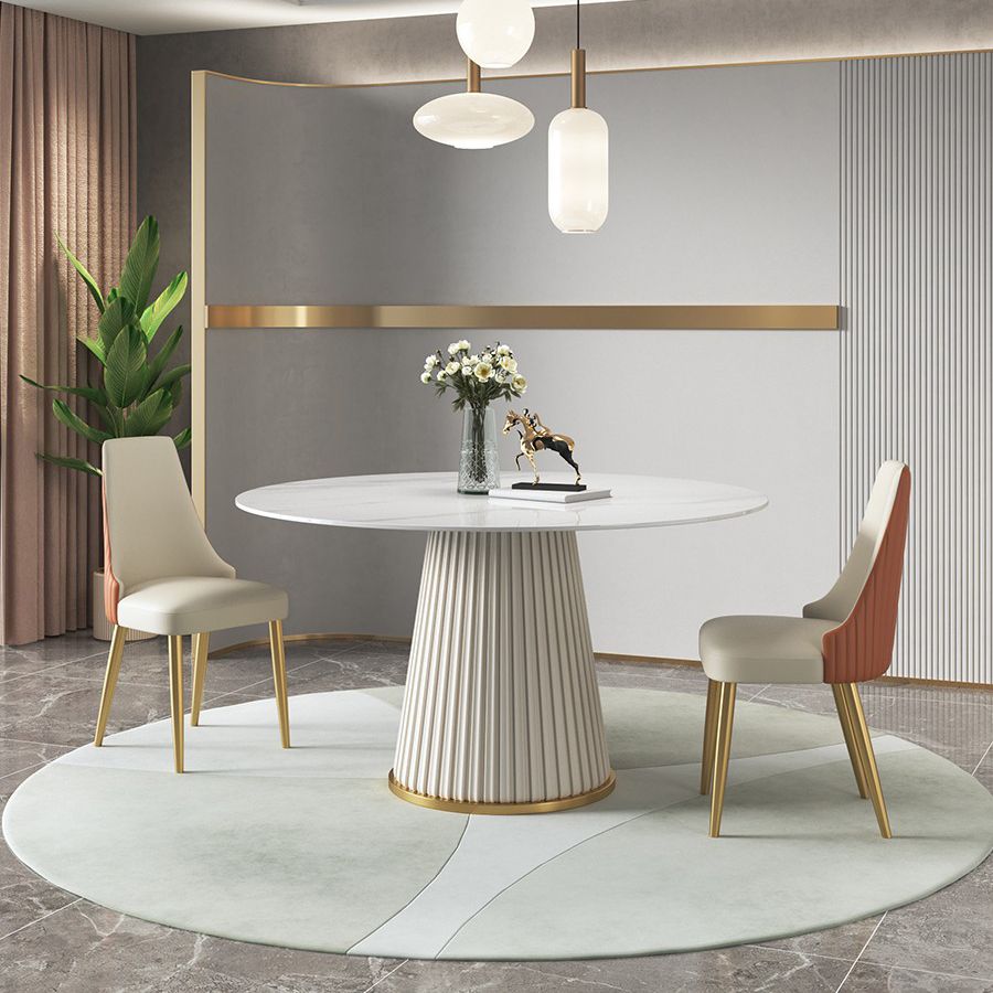 Contemporary Sintered Stone Table Round Table Set 1/3/4/5/6/7 Pieces Dining Set Clearhalo 'Dining Room Sets' 'Dining Tables & Seating' 'dining_room_set' 'furn' 'furn_dining_room_set' 'Furniture' 'Kitchen & Dining Furniture' 1200x1200_7ba63658-d8c0-4680-9de2-551cbcd8bc39