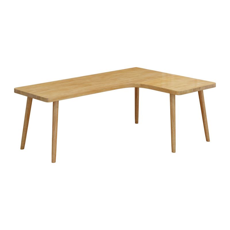 Table d'écriture en L de style moderne Bureau de travail en bois massif en bois massif