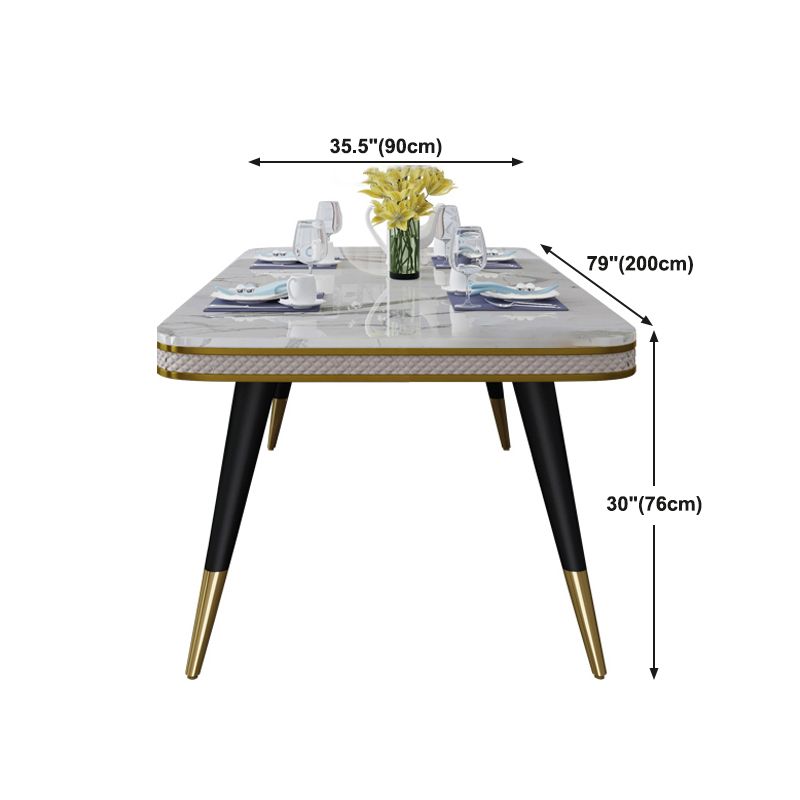 Luxury 1/2/5/7 Pieces Rectangle Dining Set Marble Dining Table with Leather Chairs Clearhalo 'Dining Room Sets' 'Dining Tables & Seating' 'dining_room_set' 'furn' 'furn_dining_room_set' 'Furniture' 'furniture_dining_room_set' 'Kitchen & Dining Furniture' 'kitchen&dining_furn' 'kitchen' 1200x1200_7ba8c812-2789-45c6-a3ba-80cef962c7e9
