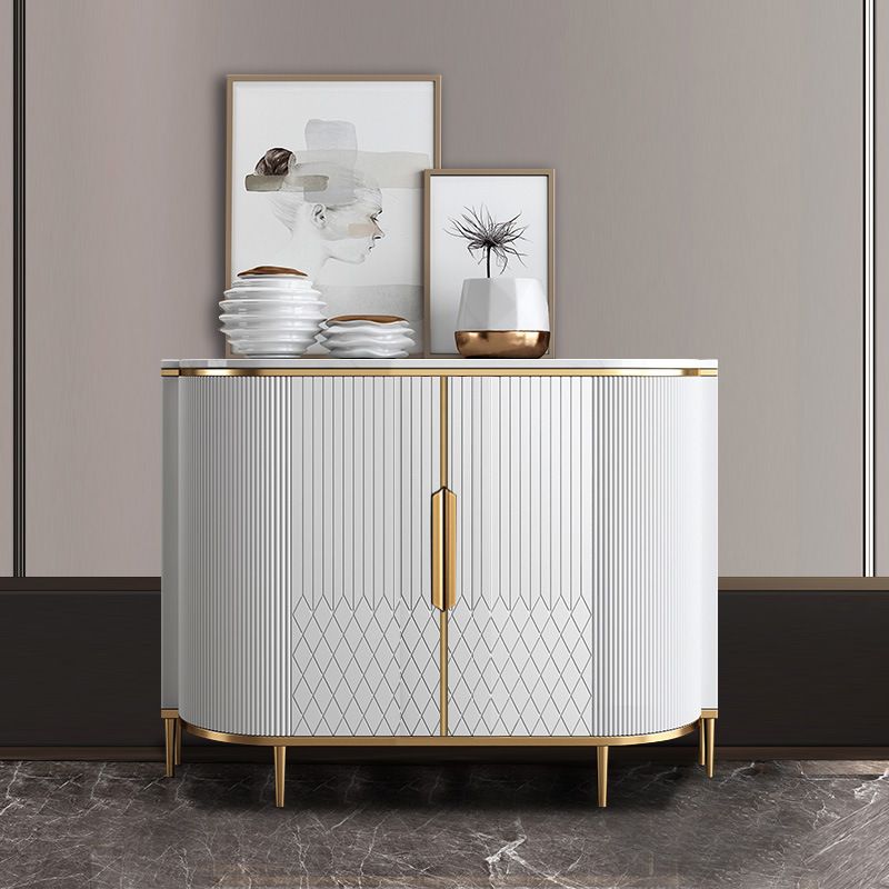 Glam -stijl Stone Buffet Sideboard 35.4 "H Deur Dining Room Buffet Server
