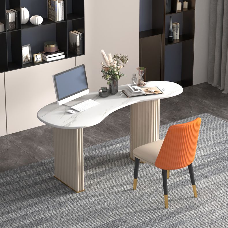 Sintered Stone Desk Modern & Contemporary White Bedroom Writing Desk Clearhalo 'furn' 'furn_office_desk' 'Furniture' 'furniture_office_desk' 'Office Desks' 'Office Furniture' 'office_desk' 1200x1200_7ba9895a-42c9-47b9-a097-97d99eb4d251