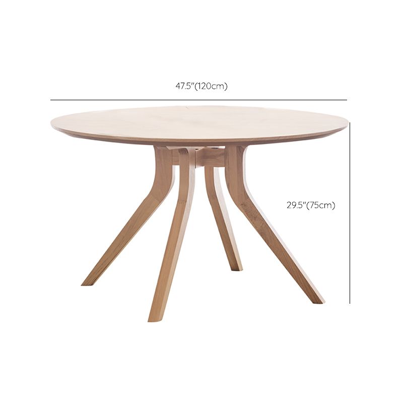Natural Round Table Wooden Dining Room Kitchen Home Furniture with 4 Legs Clearhalo 'Dining Tables & Seating' 'Dining Tables' 'dining_table' 'furn' 'furn_dining_table' 'Furniture' 'Kitchen & Dining Furniture' 1200x1200_7ba99fed-8dd8-4d3b-bb9c-ffca14e3bff7