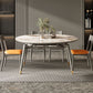 Modern Extendable Dining Table Round Dining Table with 4 Wood Legs Clearhalo ' dining_table' 'Dining Tables & Seating' 'Dining Tables' 'furn' 'furn_dining_table' 'Furniture' 'furniture_dining_table' 'Kitchen & Dining Furniture' 'kitchen&dining_furn' 'kitchen' 'kitchen_dining_table' 1200x1200_7babd6d3-914f-4299-9e0d-4fc202428472