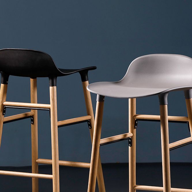 Scandinavian Solid Wood Legs Bar Stool Armless Plastic Bar Stool for Living Room Clearhalo 'Bar Furniture' 'Bar Stools' 'bar_stools' 'furn' 'furn_bar_stools' 'Furniture' 'Kitchen & Dining Furniture' 1200x1200_7bacbc7a-8f57-4ca6-b73b-2ee97b0727c6