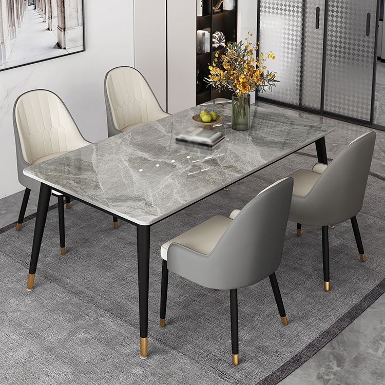 Industrial Style 4-foot Furniture Rectangle Stone Dinette Table for Home Clearhalo 'Dining Tables & Seating' 'Dining Tables' 'dining_table' 'furn' 'furn_dining_table' 'Furniture' 'Kitchen & Dining Furniture' 1200x1200_7badb1e6-c5be-4784-9e6a-14e0589b904c