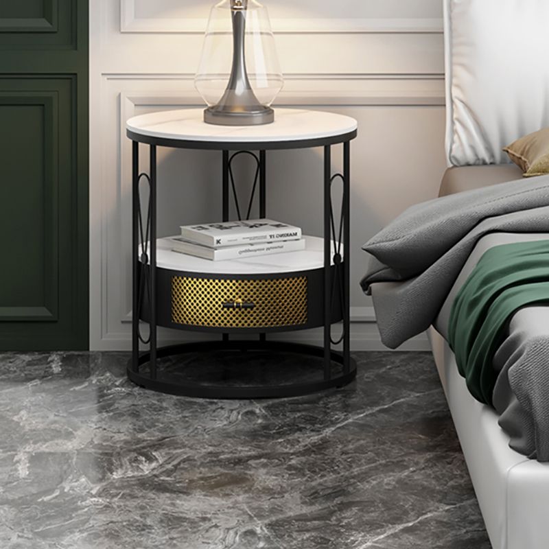 Modernistischer Metallrahmen 1-DRAWER RUND RUND LIVIS ROOM BEIDE