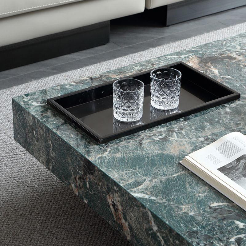 Glam Square Slate Coffee Table Stainless Steel Sled Cocktail Table Clearhalo 'Coffee & Accent Tables' 'Coffee Tables' 'coffee_tables' 'furn' 'furn_coffee_tables' 'Furniture' 'Living Room Furniture' 1200x1200_7bae922d-907b-4190-b16f-f98a1ad31243