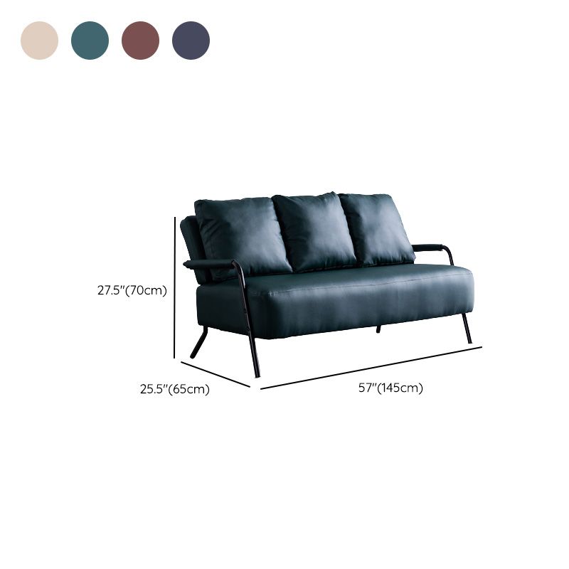 Divano contemporaneo con cuscini di padri metallici con posti a sedere a quattro gambe