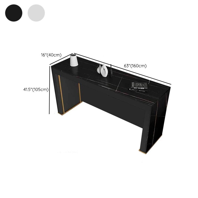 Modern Sintered Stone Bistro Table Rectangle Bar Table with Wooden Base Clearhalo 'Bar Furniture' 'Bar Tables' 'bar_tables' 'furn' 'furn_bar_tables' 'Furniture' 'Kitchen & Dining Furniture' 1200x1200_7bb19245-b52c-42d8-9102-7b42be8a9084