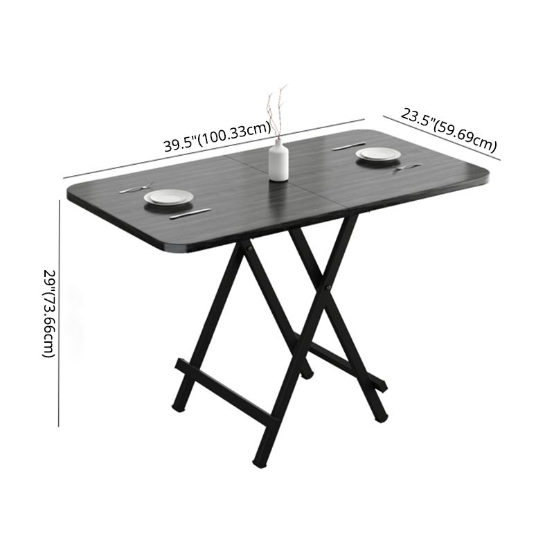 Modern Style Compact Wood Top Dining Set with 4 Black Metallic Legs Base for Dining Furniture Clearhalo 'Dining Room Sets' 'Dining Tables & Seating' 'dining_room_set' 'furn' 'furn_dining_room_set' 'Furniture' 'furniture_dining_room_set' 'Kitchen & Dining Furniture' 'kitchen&dining_furn' 'kitchen' 1200x1200_7bb43176-9af0-4a28-93cb-0bc2d985484b