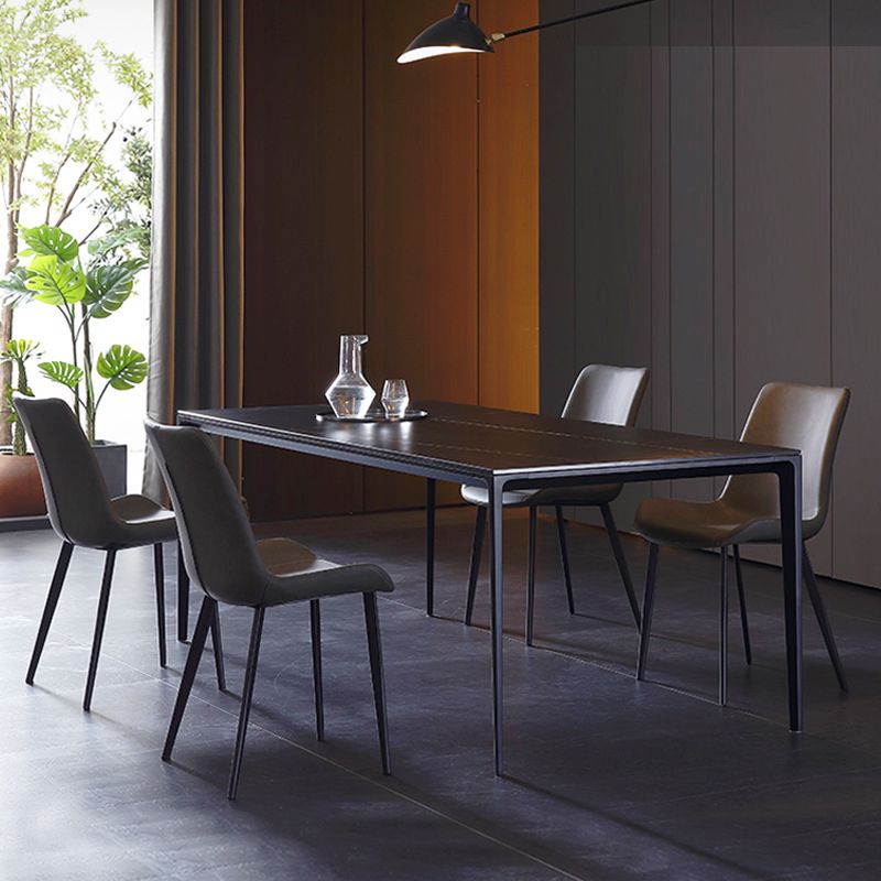 Contemporary Style Sintered Stone Dining Table Rectangle Table with 4 Legs Base Clearhalo ' dining_table' 'Dining Tables & Seating' 'Dining Tables' 'furn' 'furn_dining_table' 'Furniture' 'furniture_dining_table' 'Kitchen & Dining Furniture' 'kitchen&dining_furn' 'kitchen' 'kitchen_dining_table' 1200x1200_7bb57708-dc1e-4bff-a99d-dbb79d5a9548