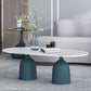 Glam 15.7"Tall Iron 2 Legs Oval Slate Table Top Coffee Table Clearhalo 'Coffee & Accent Tables' 'Coffee Tables' 'coffee_tables' 'furn' 'furn_coffee_tables' 'Furniture' 'Living Room Furniture' 1200x1200_7bb7e3eb-cc4a-49a8-930c-7528f8e7b5cb