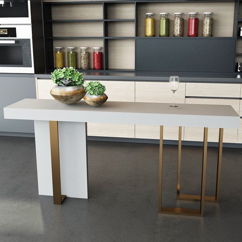 1/2/5 Pieces Bar Stool and Table Set Faux Marble Rectangular