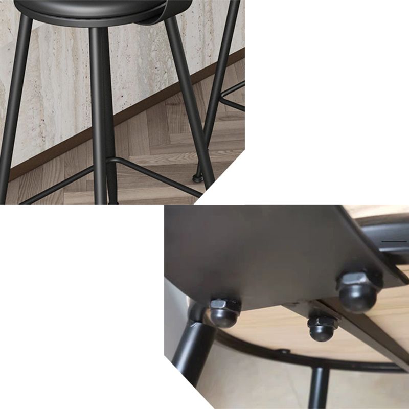 Industrial Armless Backrest Counter Stool Iron Cashier Bar Stool with Leather Cushion Clearhalo 'Bar Furniture' 'Bar Stools' 'bar_stools' 'furn' 'furn_bar_stools' 'furniture_bar_stools' 'Kitchen & Dining Furniture' 'kitchen&dining_furn' 'kitchen' 'kitchen_furn' Furniture' 1200x1200_7bb8a9ff-a69a-420e-8757-c9802bf5dc9d