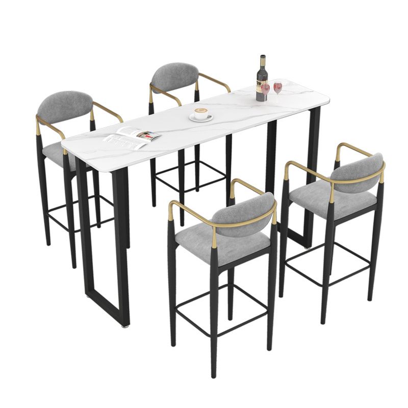 Industrial Pub Dining Set 1/3/5 Pieces Rectangular Bar Stool and Table Set Clearhalo 'Bar Furniture' 'furn' 'furn_home_bar_bar_sets' 'Furniture' 'Home Bars & Bar Sets' 'home_bar_bar_sets' 'Kitchen & Dining Furniture' 1200x1200_7bb8ea29-e7d2-426c-be61-d8971939f1b2