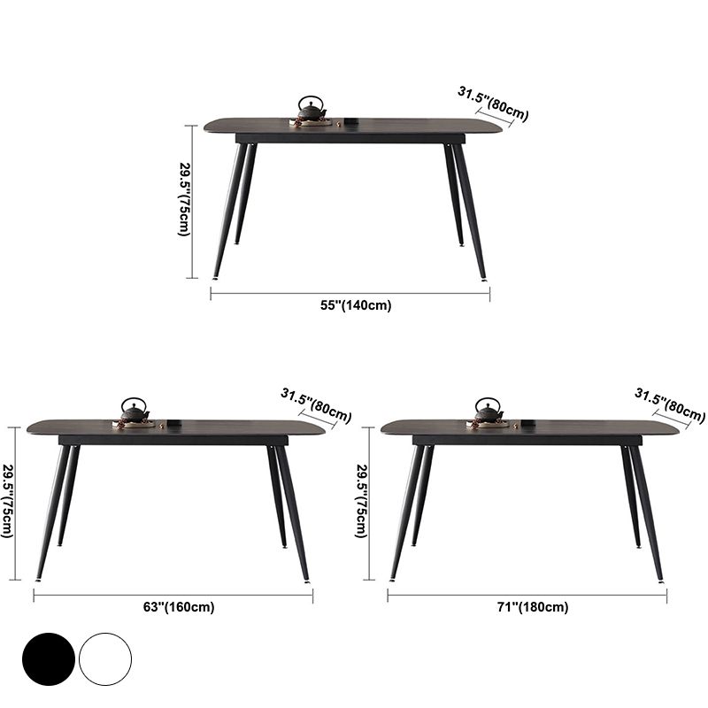 Modern Rectangle Dining Table Sintered Stone Dining Table with 4 Black Legs for Home Kitchen Dinner Clearhalo ' dining_table' 'Dining Tables & Seating' 'Dining Tables' 'furn' 'furn_dining_table' 'Furniture' 'furniture_dining_table' 'Kitchen & Dining Furniture' 'kitchen&dining_furn' 'kitchen' 'kitchen_dining_table' 1200x1200_7bb95a19-aa4a-471d-9c70-8ba14e3d8571