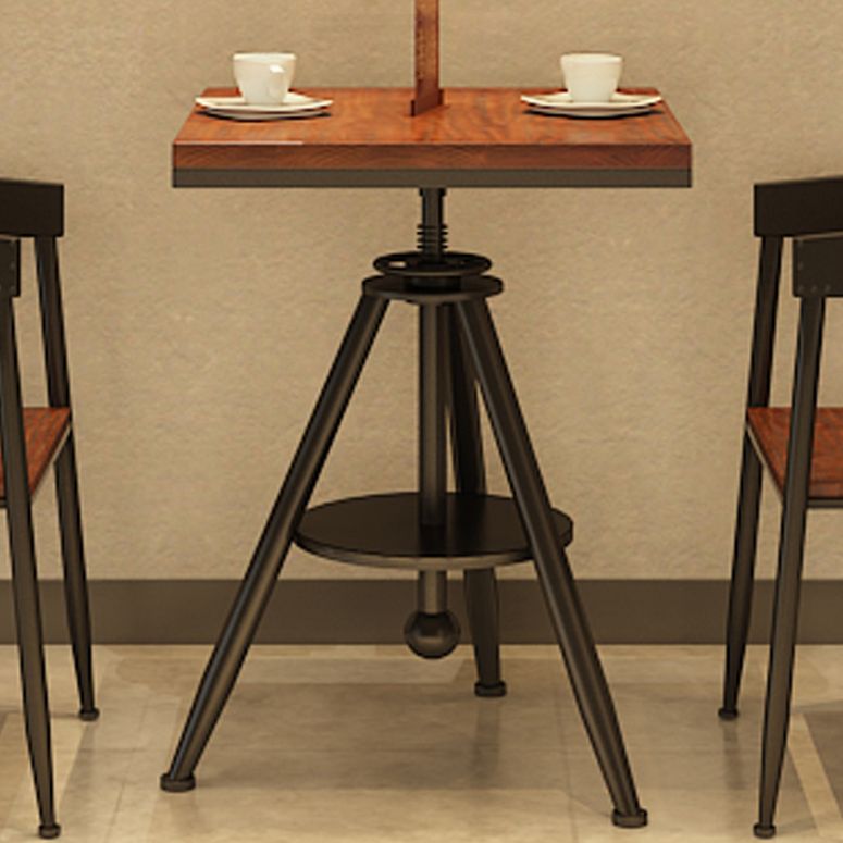 Solid Wood Industrial Dining Table Adjustable Square Table with Black Frame for Dinning Room Clearhalo ' dining_table' 'Dining Tables & Seating' 'Dining Tables' 'furn' 'furn_dining_table' 'Furniture' 'furniture_dining_table' 'Kitchen & Dining Furniture' 'kitchen&dining_furn' 'kitchen' 'kitchen_dining_table' 1200x1200_7bba030e-f852-44c2-b0d2-bdaf0ee70f78