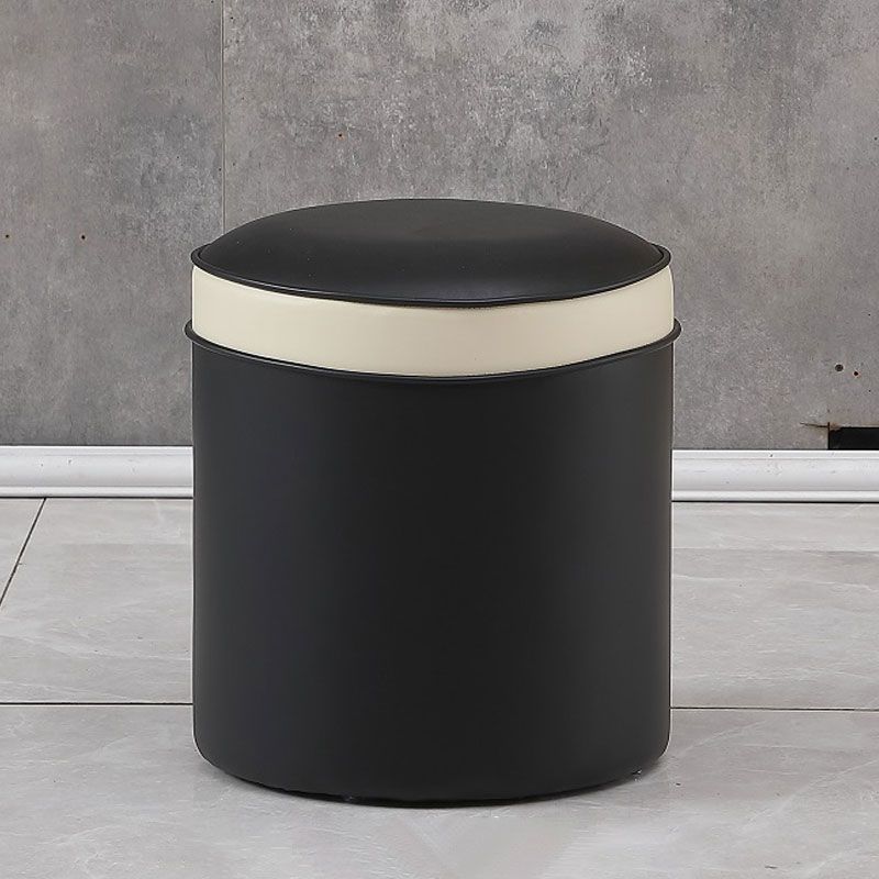 Orange Faux Leather Pouf Modern Pure Color Round Indoor Pouf Clearhalo 'furn' 'furn_ottomans_poufs' 'Furniture' 'Living Room Furniture' 'Ottomans & Poufs' 'ottomans_poufs' 1200x1200_7bbb8634-0968-44cf-8b68-d8df434dd55f