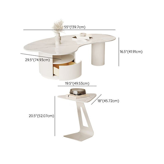 Mesa de cóctel abstracta Café de pizarra o mesa auxiliar con cajones de almacenamiento