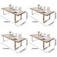 Rectangle Double Pedestal Glam Dining Table Wood Color Fixed Table of Solid Wood Clearhalo ' dining_table' 'Dining Tables & Seating' 'Dining Tables' 'furn' 'furn_dining_table' 'Furniture' 'furniture_dining_table' 'Kitchen & Dining Furniture' 'kitchen&dining_furn' 'kitchen' 'kitchen_dining_table' 1200x1200_7bbd5565-d503-4875-8c6a-8f684223fbc0