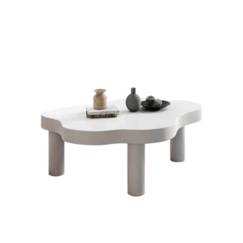Nordic Geometric Wooden Coffee Table 3 Legs Cocktail Table - 15.75" H