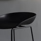 Scandinavian Style Barstool Plastic Low Back Bar Stool with Footrest