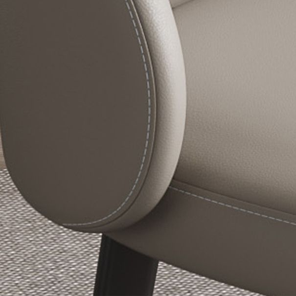 Chaises de salle à manger de cuisine en simili cuir, chaises contemporaines avec pieds en métal noir