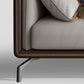 Contemporary Stationary Genuine Leather Stain Resistant Sofa for Living Room