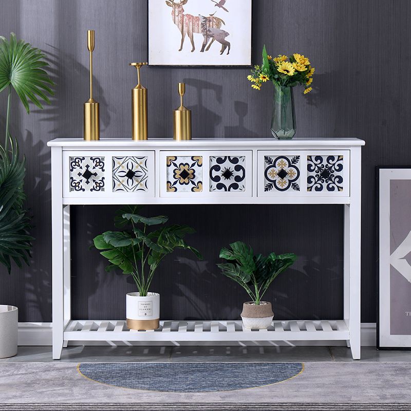 Tavolo di accento moderno della metà del secolo con cassetti per la console Hall