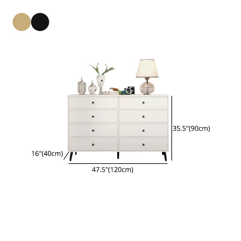 まっすぐな脚と引き出しストレージキャビネットのあるモダンなアクセントチェスト